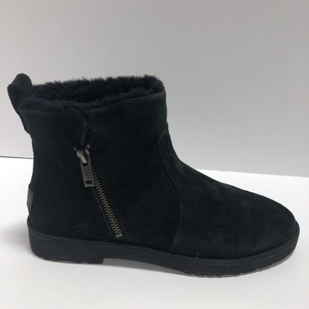 UGG Women’s Romely Zip Black Ankle Booties, Size 7.5 M